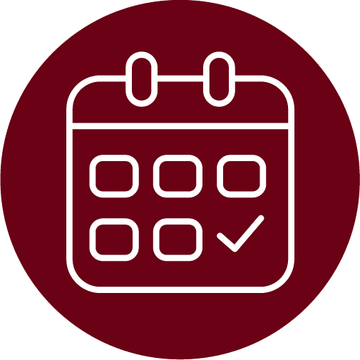 Calendar Icon in red circle