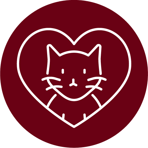Cat Heart Icon in red circle